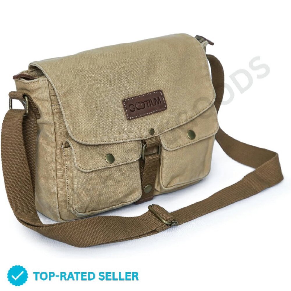 Brand New Gootium Messenger Bag Tan Vintage Satchel